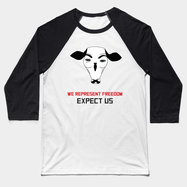 Anonymous cow Baseball T-Shirt by milouluci